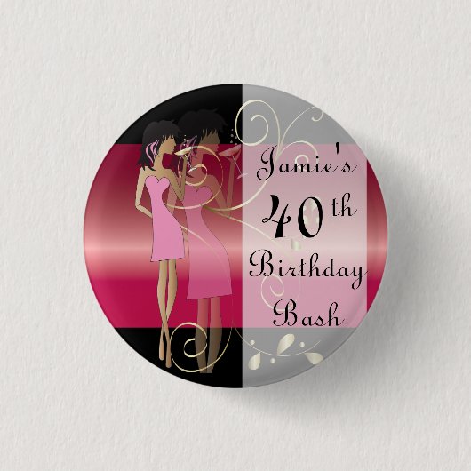 Geburtstag oder Bachelorette Diva Girl Fun Button (Vorderseite)