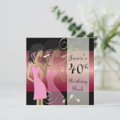 Geburtstag oder Bachelorette Diva Girl Party Einladung (Stehend Vorderseite)