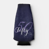 Geburtstag oder Jahrestag | Lila Grunge EDITABLE Flaschenkühler (Vorderseite)