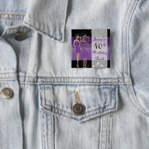 Geburtstag oder Junggeselinnen-Abschied Lila DIR Button