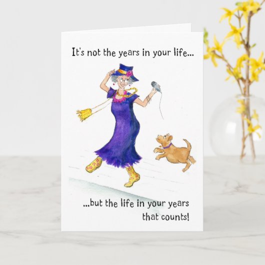 Geburtstag oder Rentenkarte Karte (Gelbe Blume)