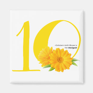 Geburtstag: Oktober Blume Marigold Magnet