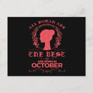 Geburtstag Oktober Geboren Beste Frauen Geschenk Postkarte