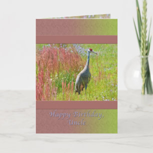 Geburtstag, Onkel, Sandhill Crane Bird Karte