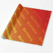 Geburtstag (orange) geschenkpapier (Ungerollt)