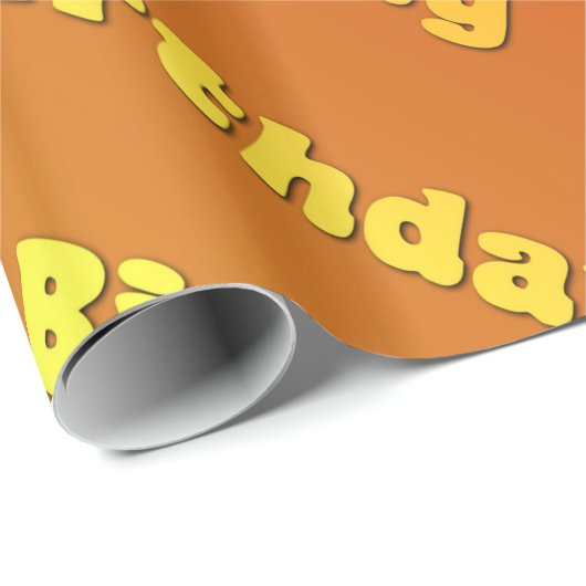 Geburtstag (orange) geschenkpapier (Rolleneckpunkt)