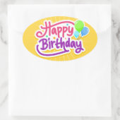 GEBURTSTAG OVALER AUFKLEBER (Tasche)