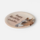 Geburtstag Palomino Pferd  Pappteller (Schrägansicht)