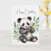 Geburtstag Panda Bär mit Bambus Karte (Gelbe Blume)
