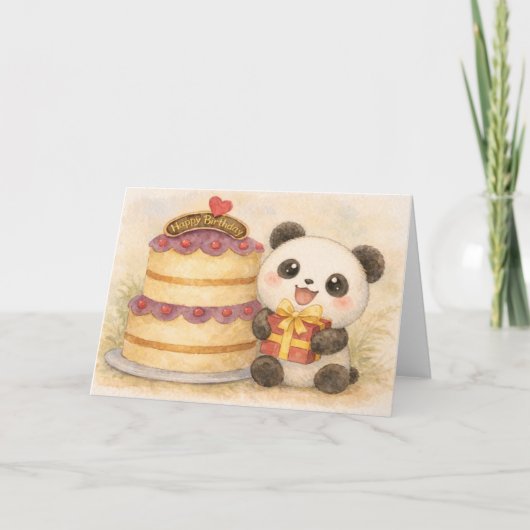 Geburtstag-Panda Feiertagskarte (Vorderseite)