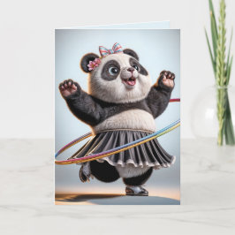 Geburtstag Panda mit Hula Hoop Karte
