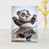 Geburtstag Panda mit Hula Hoop Karte (Gelbe Blume)