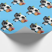 Geburtstag-Panda mit Kuchen Geschenkpapier (Ecke)