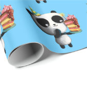 Geburtstag-Panda mit Kuchen Geschenkpapier (Rolleneckpunkt)