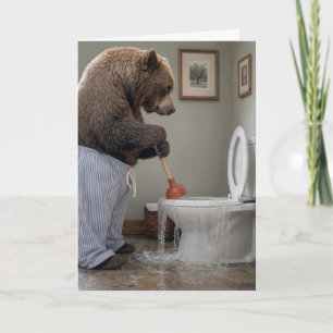 Geburtstag Papa Bär stürzt eine überlaufende Toile Karte