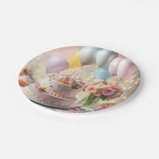 Geburtstag Pappteller (Schrägansicht)