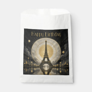 Geburtstag Paris Eiffelturm Gold-Dekor Geschenktütchen