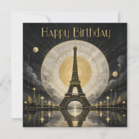 Geburtstag Paris Eiffelturm Gold-Dekor
