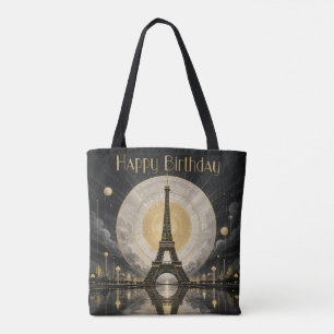 Geburtstag Paris Eiffelturm Gold-Dekor Tasche
