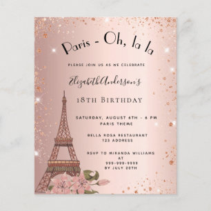 Geburtstag Paris roségoldener Eiffelturm Budget-Ei Flyer