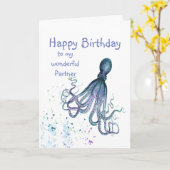 Geburtstag Partner Fun Romantischer Oktopus Umarme Karte (Gelbe Blume)