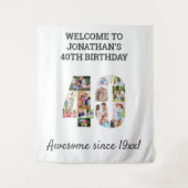 Geburtstag Party Fotocollage Hintergrund Wandteppich (Vorderseite)