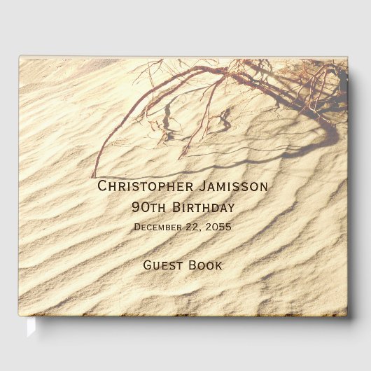 Geburtstag Party Gästebuch im Sand (Vorderseite)