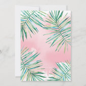 GEBURTSTAG PARTY INVITE Tropische Palmen Blätter L Einladung (Rückseite)