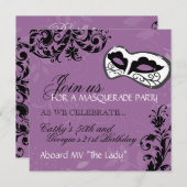Geburtstag Party Masquerade Einladung (Vorne/Hinten)