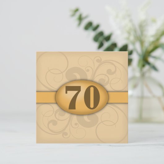 Geburtstag/Party zum 70. Geburtstag Einladung (Stehend Vorderseite)