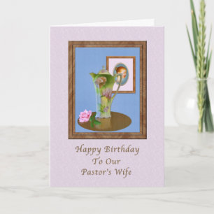 Geburtstag, Pastorenfrau, Stillleben, Krug, Rose Karte