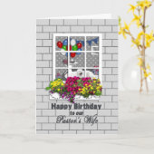 GEBURTSTAG - PASTORS EHEFRAU - EINBLICK IN PARTY KARTE (Gelbe Blume)