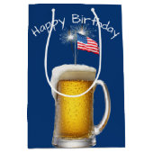 Geburtstag Patriotisches Bier mit Sparklern Mittlere Geschenktüte (Vorderseite)