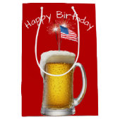 Geburtstag Patriotisches Bier mit Sparklern Mittlere Geschenktüte (Vorderseite)