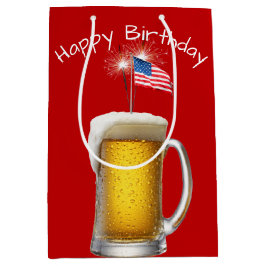 Geburtstag Patriotisches Bier mit Sparklern Mittlere Geschenktüte