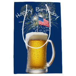 Geburtstag Patriotisches Bier mit Sparklern Mittlere Geschenktüte