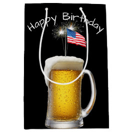 Geburtstag Patriotisches Bier mit Sparklern Mittlere Geschenktüte