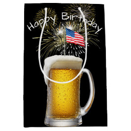 Geburtstag Patriotisches Bier mit Sparklern Mittlere Geschenktüte