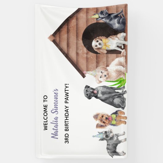 Geburtstag-Pawty-Banner Banner (Vertikal)