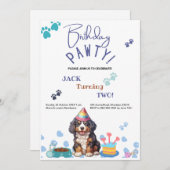 Geburtstag Pawty Bernese Mountain Hund Geburtstag Einladung (Vorne/Hinten)
