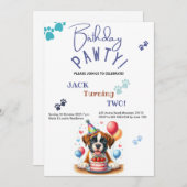 Geburtstag Pawty Boxer Hund Personalisiert Geburts Einladung (Vorne/Hinten)