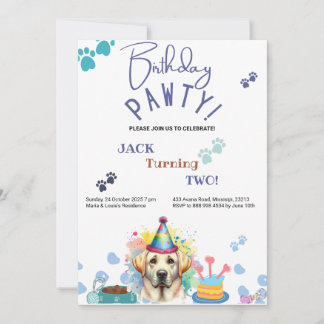 Geburtstag Pawty Labrador Retriever Hund Geburtsta Einladung