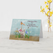 Geburtstag, Pelikan, Blumen und Schmetterlinge Karte (Gelbe Blume)