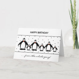 GEBURTSTAG - PENGUINEN - VOLLSTÄNDIG KARTE