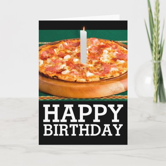 GEBURTSTAG PEPPERONI PIZZA KANDLE CARD KARTE (Vorderseite)