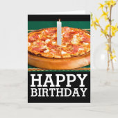 GEBURTSTAG PEPPERONI PIZZA KANDLE CARD KARTE (Gelbe Blume)
