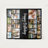 Geburtstag Personalisiert 24 Fotomaterial Wandteppich (Vorderseite (Horizontal))