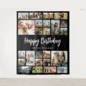 Geburtstag Personalisiert 24 Fotomaterial Wandteppich (Vorderseite)