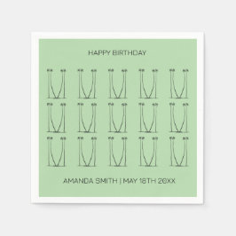 Geburtstag, Personalisierte Silhouette Kokospalmen Serviette