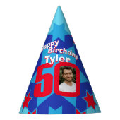 Geburtstag personalisierter Foto-Stern-Name Partyhütchen (Vorderseite)